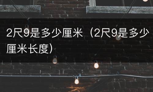 2尺9是多少厘米（2尺9是多少厘米长度）