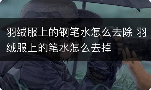 羽绒服上的钢笔水怎么去除 羽绒服上的笔水怎么去掉
