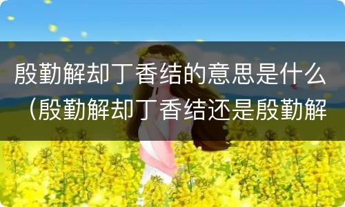 殷勤解却丁香结的意思是什么（殷勤解却丁香结还是殷勤解却丁香结）