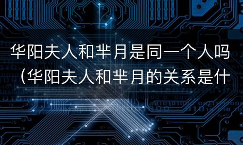 华阳夫人和芈月是同一个人吗(华阳夫人和芈月的关系是什么)