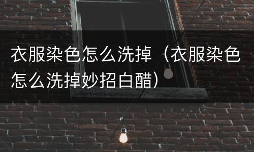 衣服染色怎么洗掉（衣服染色怎么洗掉妙招白醋）
