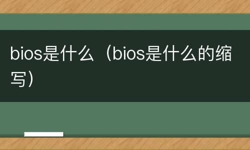bios是什么(bios是什么的缩写)