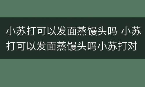 小苏打可以发面蒸馒头吗 小苏打可以发面蒸馒头吗小苏打对人体有害吗?