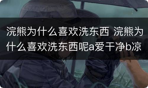 浣熊为什么喜欢洗东西 浣熊为什么喜欢洗东西呢a爱干净b凉快c触觉会变好