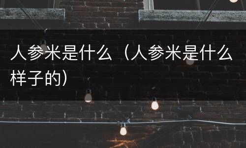 人参米是什么（人参米是什么样子的）