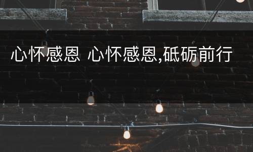 心怀感恩 心怀感恩,砥砺前行