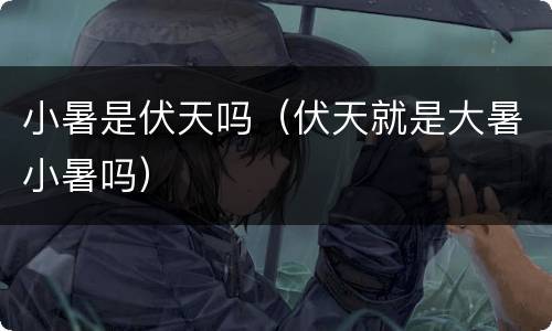 小暑是伏天吗（伏天就是大暑小暑吗）