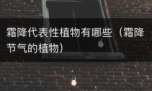 霜降代表性植物有哪些（霜降节气的植物）