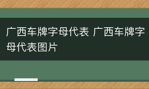 广西车牌字母代表 广西车牌字母代表图片