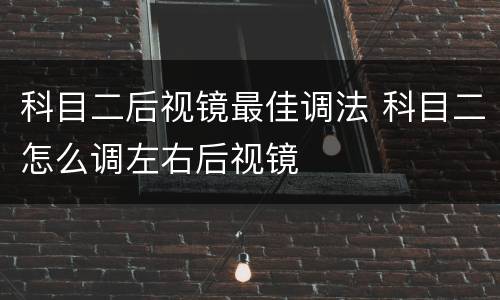 科目二后视镜最佳调法 科目二怎么调左右后视镜