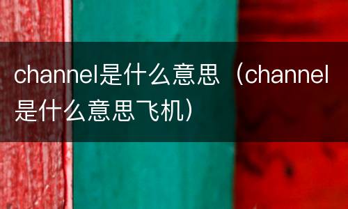 channel是什么意思(channel是什么意思飞机)