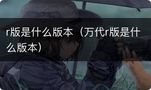 r版是什么版本(万代r版是什么版本)