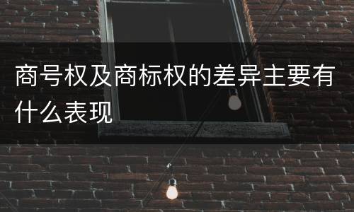 商号权及商标权的差异主要有什么表现