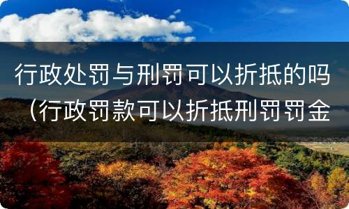 行政处罚与刑罚可以折抵的吗（行政罚款可以折抵刑罚罚金吗）