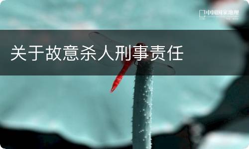 关于故意杀人刑事责任