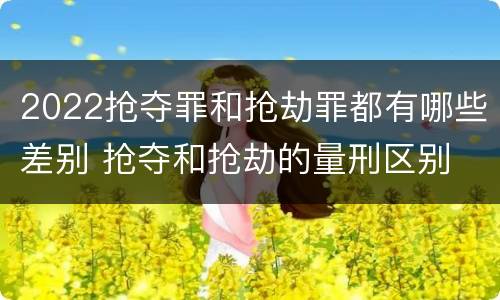 2022抢夺罪和抢劫罪都有哪些差别 抢夺和抢劫的量刑区别