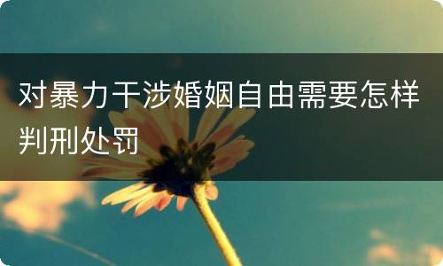 对暴力干涉婚姻自由需要怎样判刑处罚