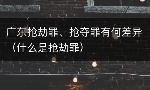 广东抢劫罪、抢夺罪有何差异（什么是抢劫罪）