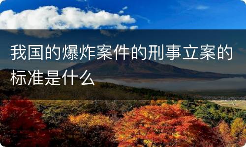 我国的爆炸案件的刑事立案的标准是什么