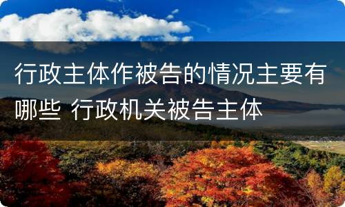 行政主体作被告的情况主要有哪些 行政机关被告主体