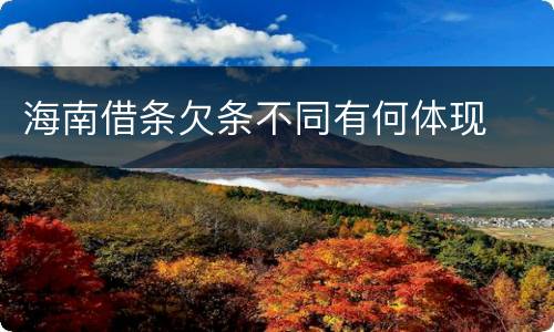 海南借条欠条不同有何体现