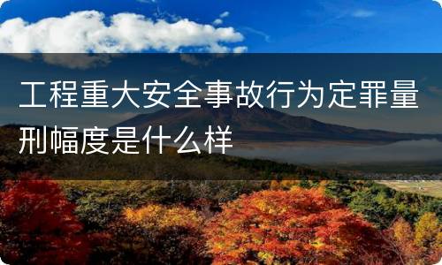 工程重大安全事故行为定罪量刑幅度是什么样