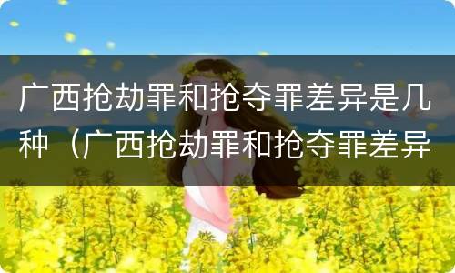 广西抢劫罪和抢夺罪差异是几种（广西抢劫罪和抢夺罪差异是几种情况）