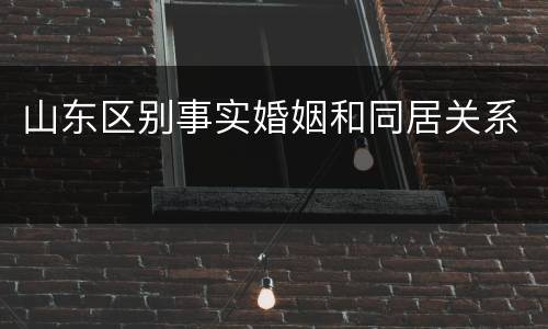 山东区别事实婚姻和同居关系