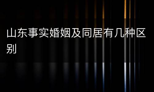 山东事实婚姻及同居有几种区别