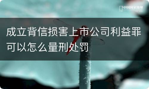 成立背信损害上市公司利益罪可以怎么量刑处罚