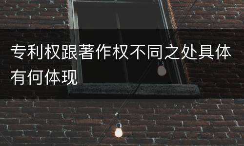 专利权跟著作权不同之处具体有何体现