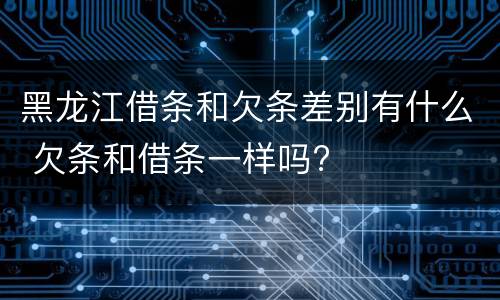 黑龙江借条和欠条差别有什么 欠条和借条一样吗?