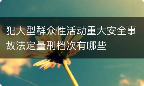 犯大型群众性活动重大安全事故法定量刑档次有哪些
