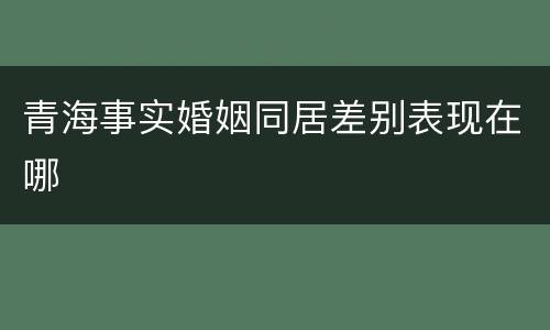 青海事实婚姻同居差别表现在哪