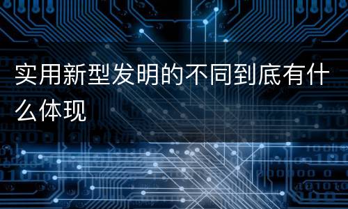 实用新型发明的不同到底有什么体现