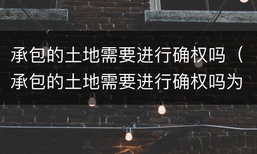 承包的土地需要进行确权吗（承包的土地需要进行确权吗为什么）