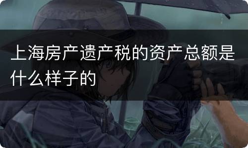 上海房产遗产税的资产总额是什么样子的
