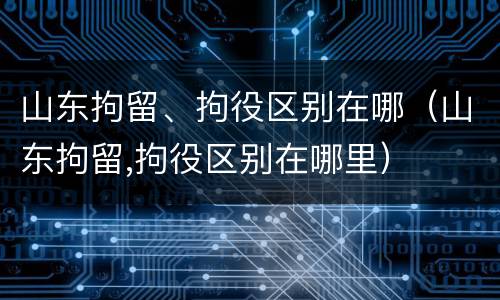 山东拘留、拘役区别在哪（山东拘留,拘役区别在哪里）