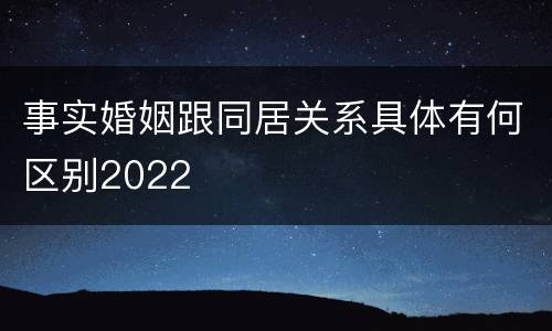 事实婚姻跟同居关系具体有何区别2022