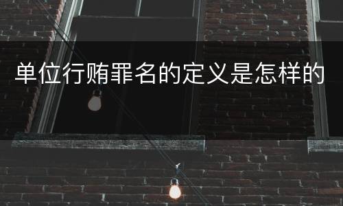 单位行贿罪名的定义是怎样的
