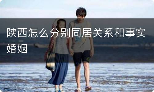 陕西怎么分别同居关系和事实婚姻