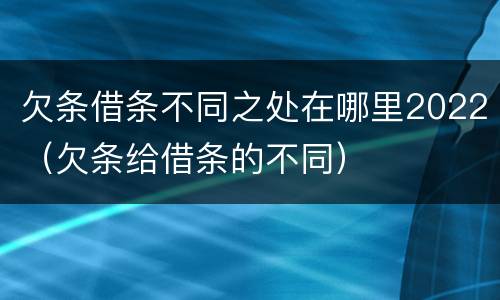 欠条借条不同之处在哪里2022（欠条给借条的不同）