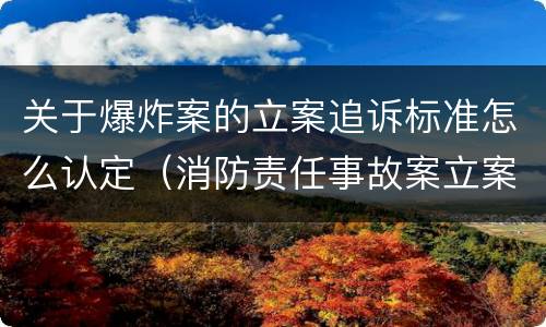 关于爆炸案的立案追诉标准怎么认定（消防责任事故案立案追诉标准）