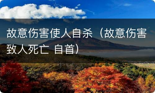 故意伤害使人自杀（故意伤害致人死亡 自首）