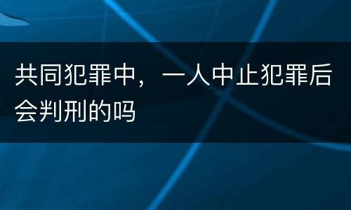 共同犯罪中，一人中止犯罪后会判刑的吗