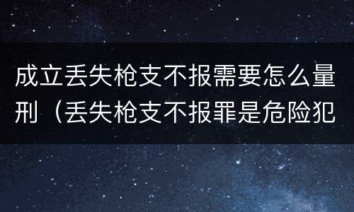 成立丢失枪支不报需要怎么量刑（丢失枪支不报罪是危险犯吗）