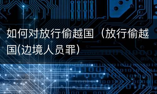 如何对放行偷越国（放行偷越国(边境人员罪）