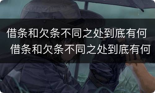 借条和欠条不同之处到底有何 借条和欠条不同之处到底有何不同