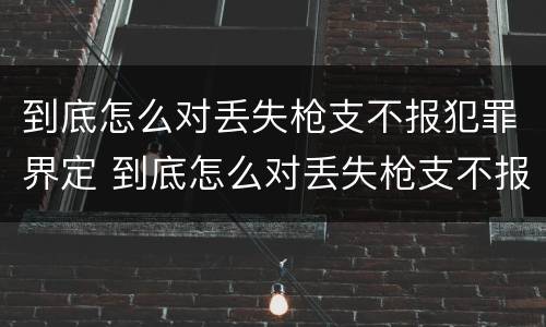 到底怎么对丢失枪支不报犯罪界定 到底怎么对丢失枪支不报犯罪界定的人