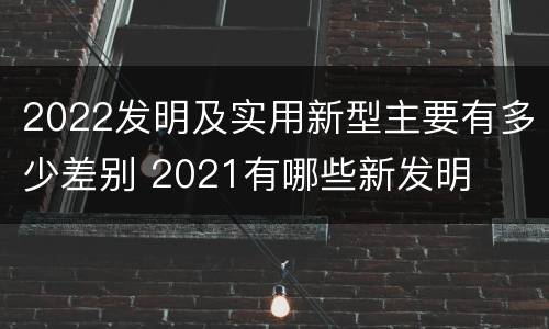 2022发明及实用新型主要有多少差别 2021有哪些新发明